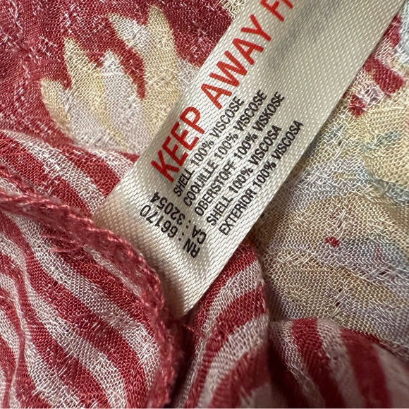 Free People Intimately Red Floral Ruffle Crisscross Mini Slip Dress XS - Picture 9 of 12